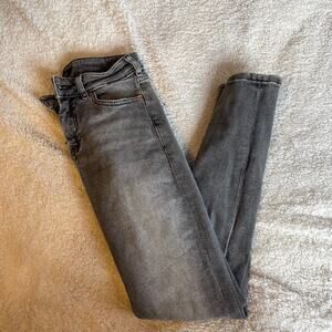 SCOTCH AND SODA 26x32 Skinny Jeans Grey Stone Wash Leather Patch